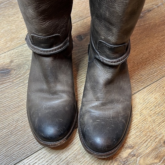 Frye Melissa Seam Tall Boots in Brown Leather Size 6B - Picture 4 of 8